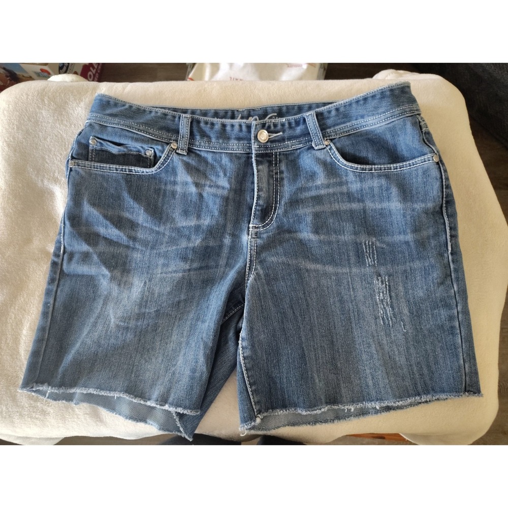 INC International Concepts Womens Regular Fit Denim Shorts Medium Wash Blue 12